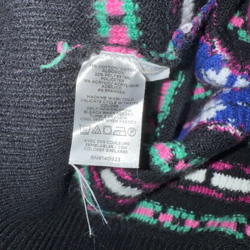 Loft Black Multicolor Patterned Sweater - image 4